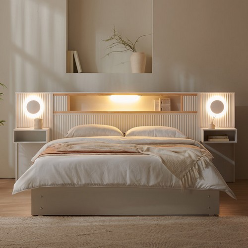 BIF보루네오 호텔라인 KC755 편백침대 Q+사이드패널2개