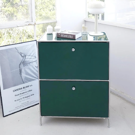 나무뜰  비아3 모듈 1X2 미드센츄리 UV 수납장 700