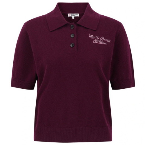 마스터바니에디션  로고 자수 캐시미어 카라 반팔 니트 421E3SR311_VO