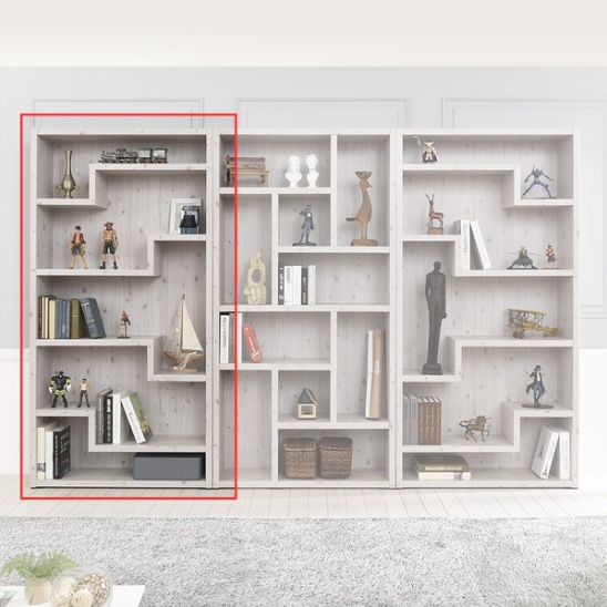 우아미가구 비넬 5단 인테리어 디자인 좌측 책장 1000