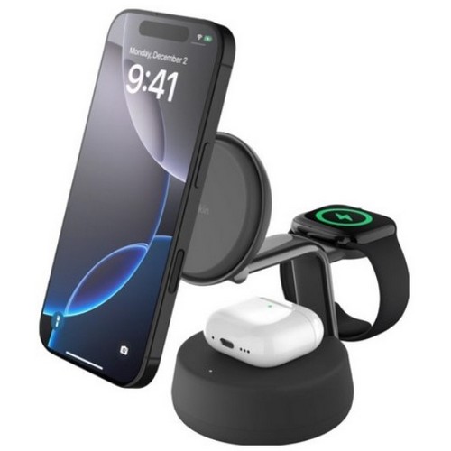 벨킨  울트라차지 프로 3in1 Qi2 25W 무선충전기 WIZ040