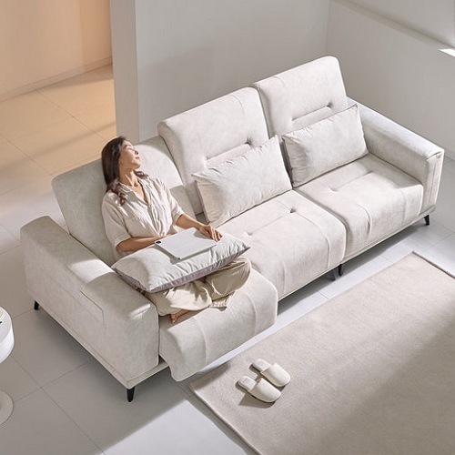 라자가구 베로나 무빙 모션 아쿠아 패브릭 소파 4인용