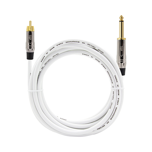 HDTOP  RCA to 5.5mm 모노 MM 메탈화이트 케이블