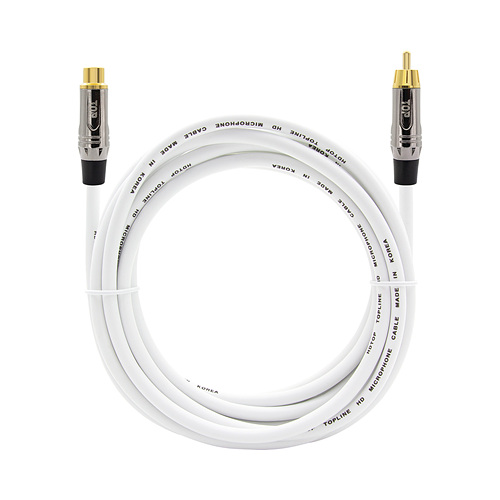 HDTOP  RCA FM 메탈화이트 연장 케이블