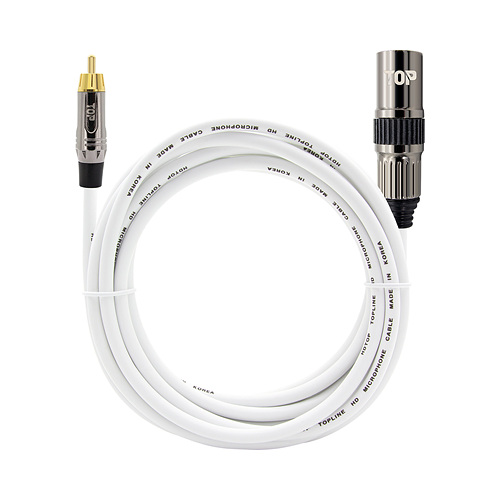 HDTOP  RCA to XLR MM 메탈화이트 케이블