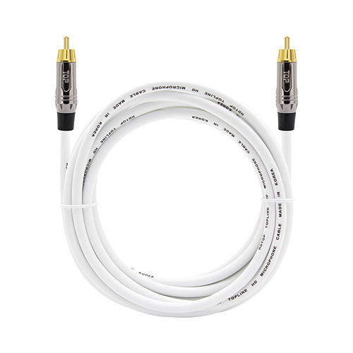 HDTOP  RCA MM 메탈화이트 케이블