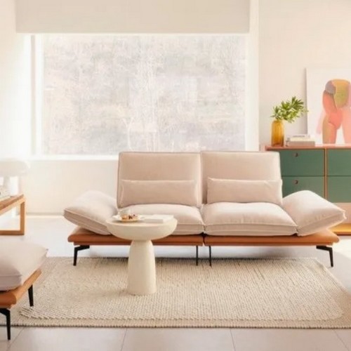 에싸 볼튼 와이드 하프스윙기능 구스 리브 패브릭 소파 3인용