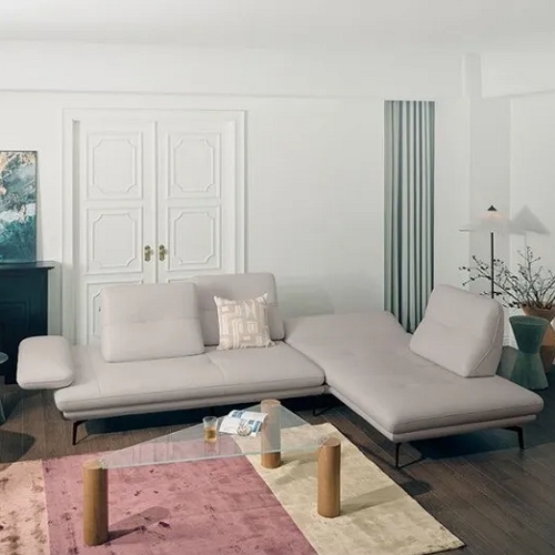 에싸 로마노 오픈코너형 스윙기능 론도 천연가죽 소파 4인용