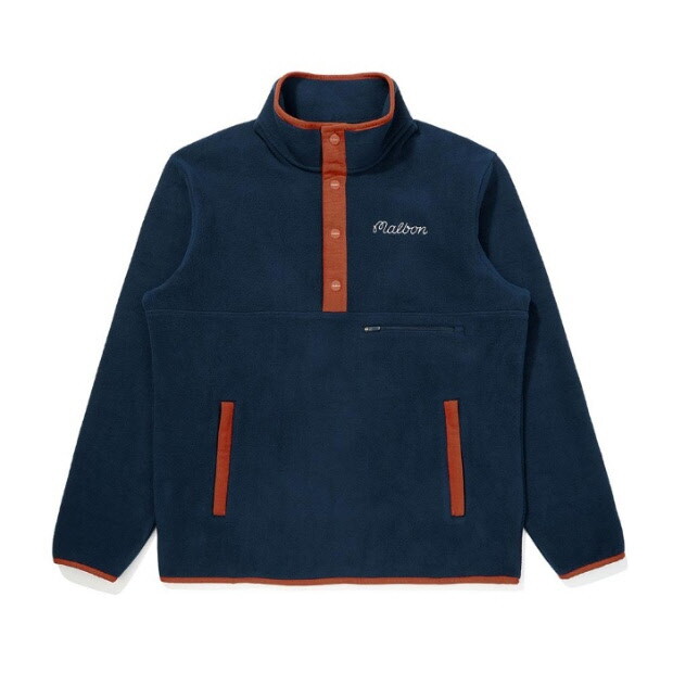 말본골프 긴팔 등판 버킷 포인트 플리스 티셔츠 M5421PTL41NVD