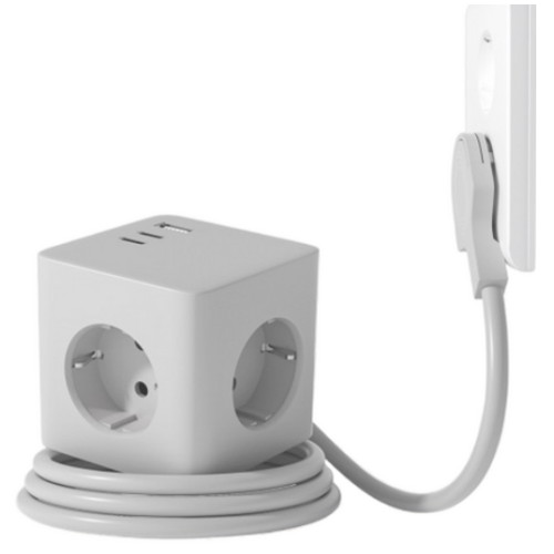 바우토  3구 16A USB 납작 고용량 큐브 멀티탭