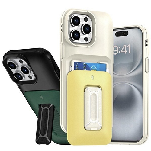 수나르  아이폰15 프로 맥스 컬러풀 슬라이드 카드슬롯 거치대 케이스