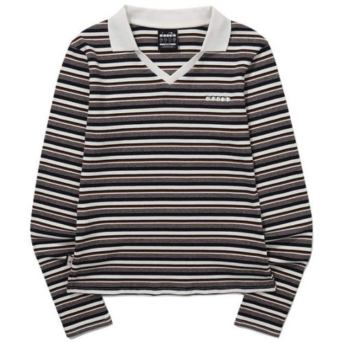 디아도라 크로스코트 스트라이프 카라 티셔츠 D5322LTL35NVD