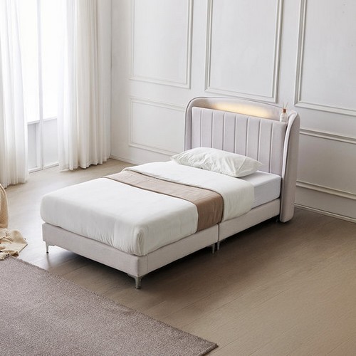 동서가구 모옌 아쿠아텍스 패브릭 호텔 LED 수납 침대 SS