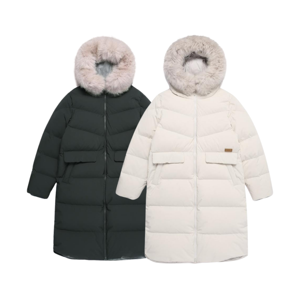 내셔널지오그래픽 후드 퍼 롱기장 구스다운 점퍼 N254WDW190