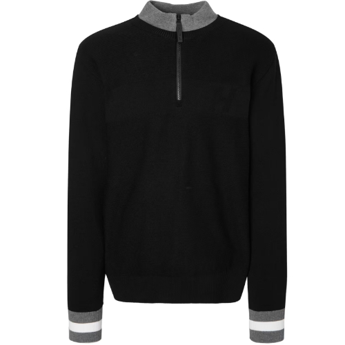 LF 헤지스골프 울혼방 방풍 쿼터집업 니트 HUSW5D717BK