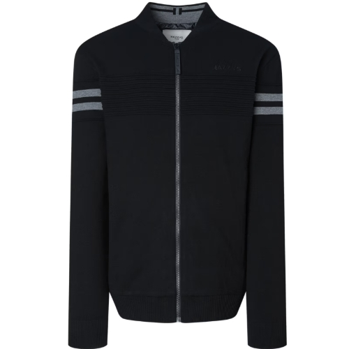 헤지스골프 방풍 캐주얼 니트 집업 HUSW5D711BK