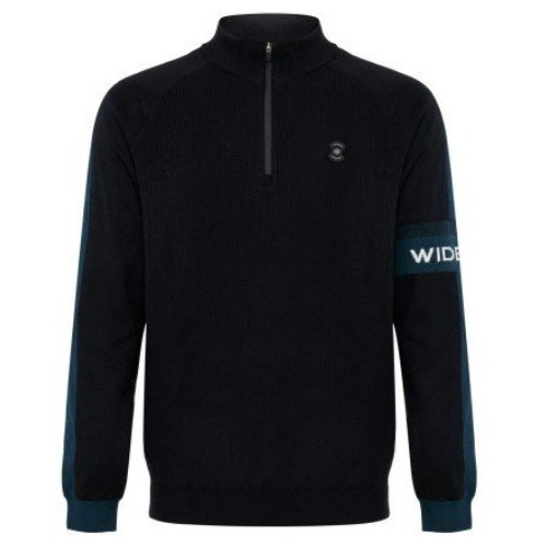 와이드앵글  배색 쿼터집업 방풍 스웨터 WMW25K31G9