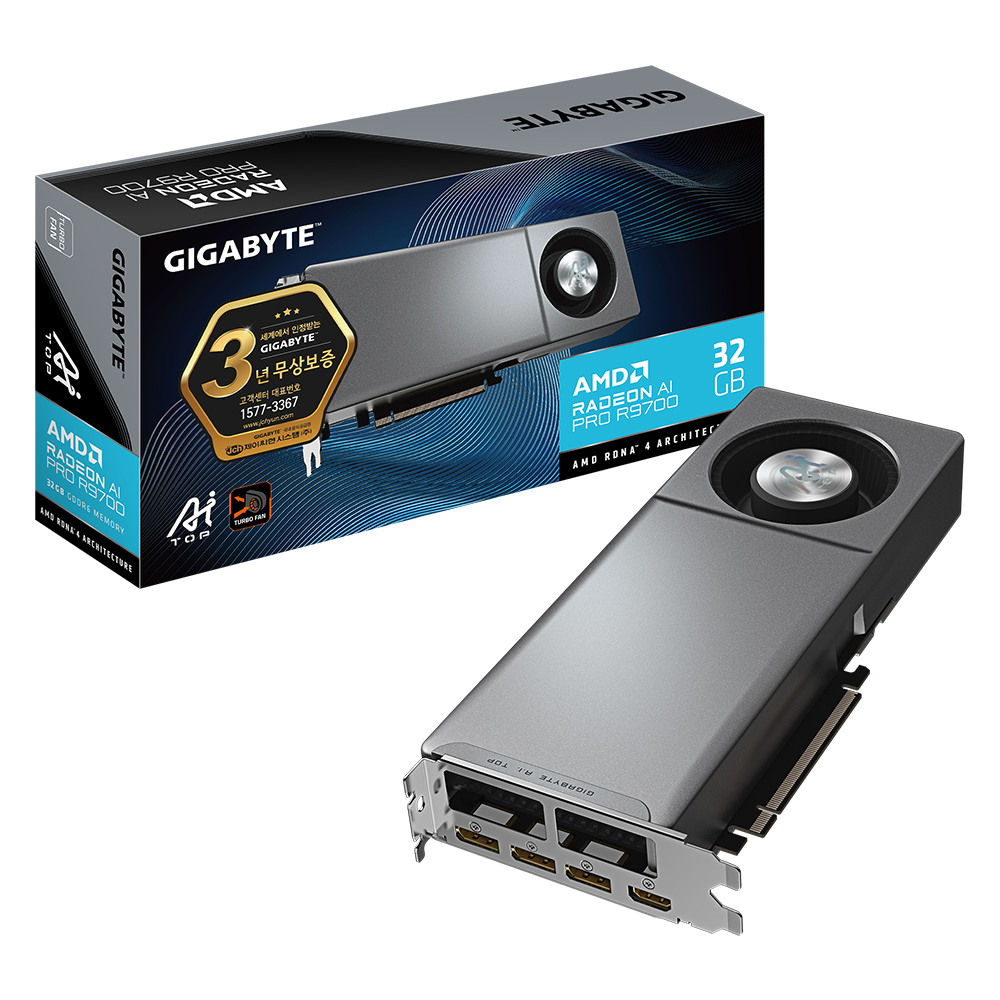 GIGABYTE  라데온 AI PRO R9700 AI TOP D6 32GB 제이씨현