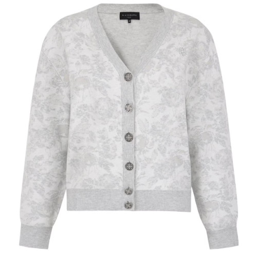 세인트앤드류스  별 심볼 보니 스코틀랜드 자카드 V넥 가디건 821E3SWA23_GY