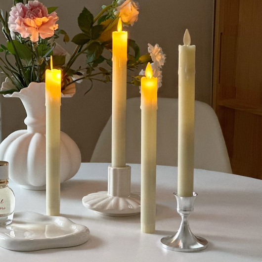 이이공브이샵  LED 흘러 내리는 촛농 테이퍼캔들 조명