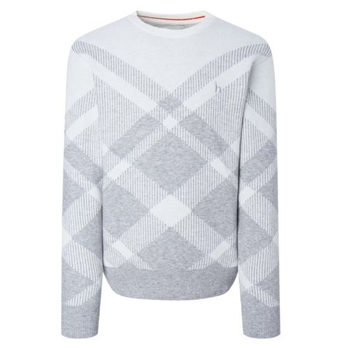 LF 헤지스골프 체크 방풍 니트 풀오버 HUSW5D713OW