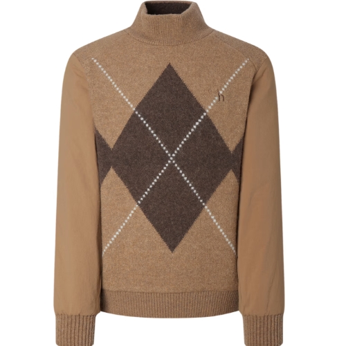 LF 헤지스골프 패딩 소매 방풍 하이넥 스웨터 HUSW5D752CM