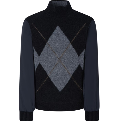 LF 헤지스골프 패딩 소매 방풍 하이넥 스웨터 HUSW5D752BK