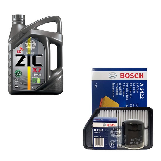 SK엔무브 ZIC X7 SP 5W30 4L+ 보쉬필터 현대 더 뉴 아반떼AD LPI