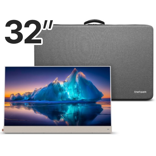 더함 치크 32인치 QLED 구글5.0 포터블 휴대용 무선 스마트TV 케이스 패키지