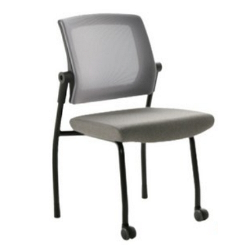 라온체어  CS100 블랙 A형 팔걸이무 앞바퀴 뒤고정 책상 의자