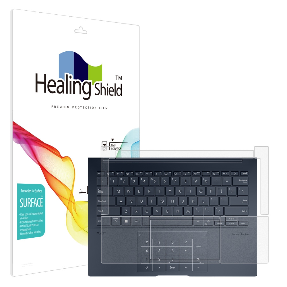 폰트리 힐링쉴드 ASUS 젠북 14 OLED UX3405CA 무광 외부보호필름 팜레스트/터치패드 2매