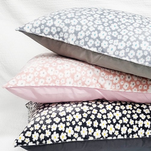 바숨 플라워 극세사 누빔 베개커버