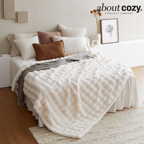 엠제이 어바웃코지 프리미엄 30mm 라셀 퍼 겨울이불+블랭킷