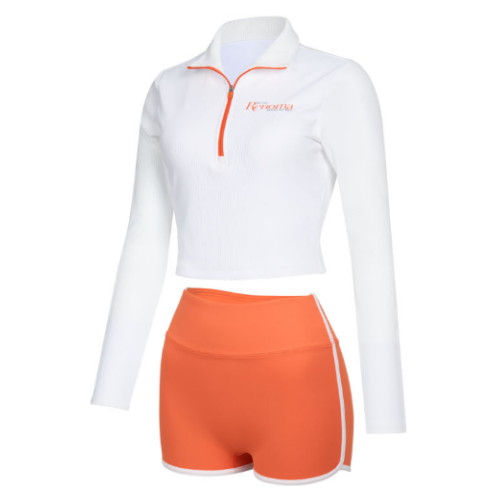 레노마  여성 투웨이 하프집업 래쉬가드 세트 오렌지 RN-LS2F557-OR
