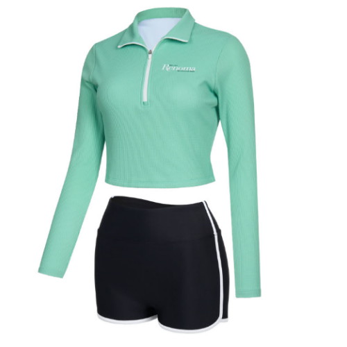 레노마  여성 투웨이 하프집업 래쉬가드 세트 그린 RN-LS2F557-GN