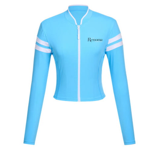 레노마  여성 크롭 집업 래쉬가드 상의 블루 RN-CS2F504-BU