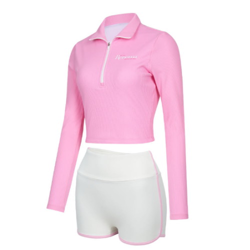 레노마  여성 투웨이 하프집업 래쉬가드 세트 핑크 RN-LS2F557-PK