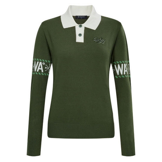 와이드앵글  CO 소매 포인트 폴로 스웨터 WWW25K71K7