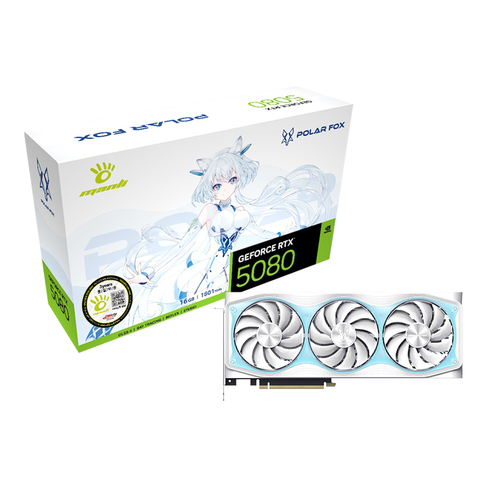 Manli  지포스 RTX 5080 Polar Fox OC V2 D7 16GB 대원씨티에스