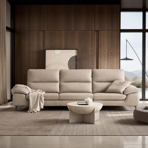 리바트 그란디오소 프리모 와이드 천연가죽 소파 4인용