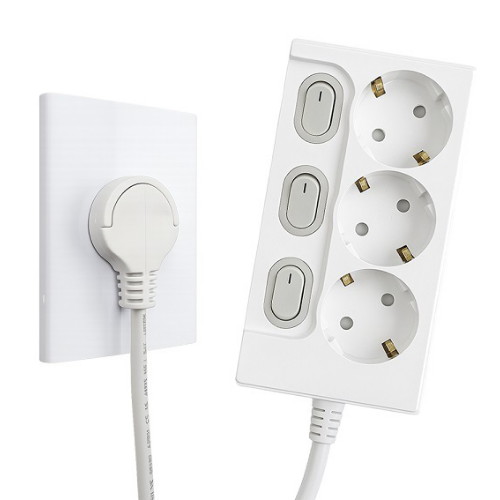 서울전기  제로갭 3구 16A 개별스위치 슬림멀티탭