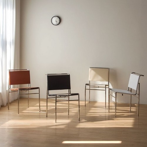 에이비퍼니처  로크 클래식 가죽 사이드체어 카페 디자인 식탁의자