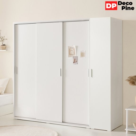 데코파인  리즈 슬라이딩 O세트 옷장 2200