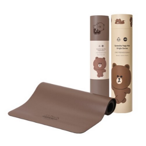 가네샤요가프랍스  가네샤요가매트 라인프렌즈 에디션 브라운