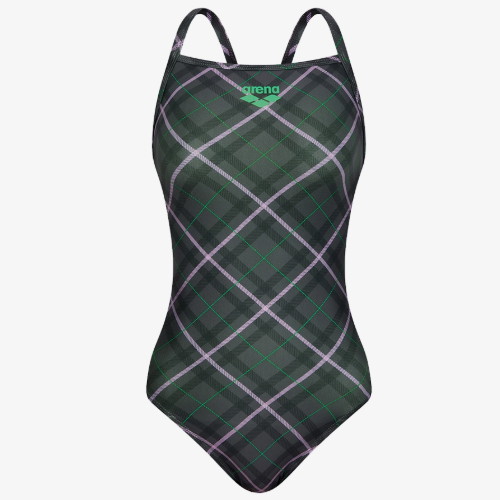 아레나  여성 니팅 체크 원피스 크로스 스트랩백 A5FL1LO12BRW