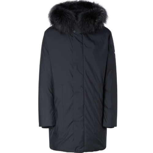 닥스골프 후드 FUR 롱 구스다운 점퍼 DGJU5D814BK