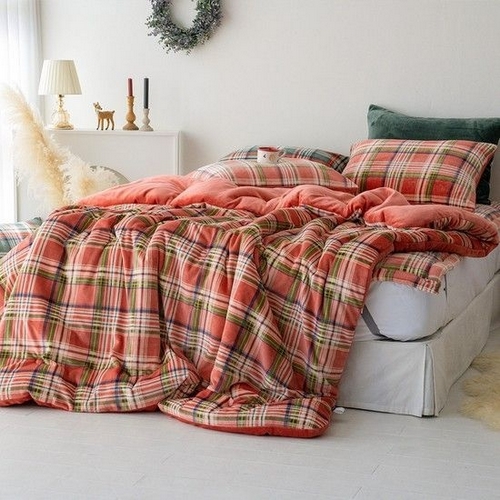 아토앤알로 디셈버 겨울 양면 극세사 차렵이불 베개세트