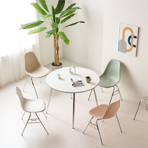 인우드 체프라 원형 실버엣지 양면 HPM 식탁 1000