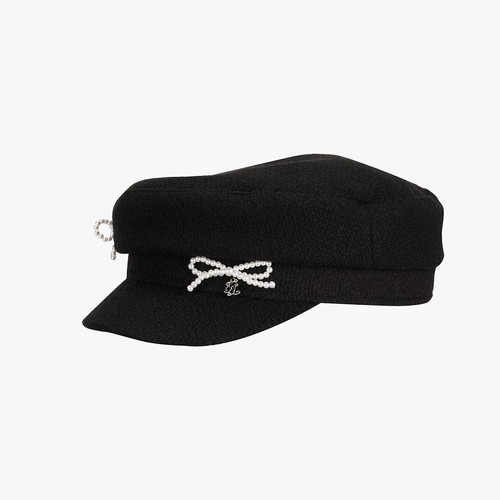 페어라이어  진주 리본 마도로스 햇 블랙