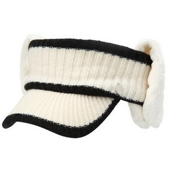 까스텔바작  라인 배색 니트 귀마개 바이저 BGBWGC703IV